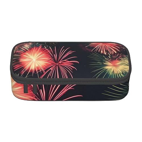 ZISHAK Wunderschönes Feuerwerk-Federmäppchen, großer Organizer für Stifte, Make-up-Stifte, Oxford-Stofftasche, großer Organizer von ZISHAK