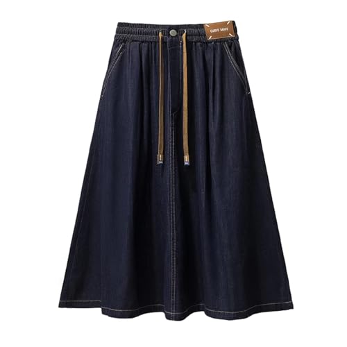 Jeansröcke Für Damen In Übergröße,Jeansrock,A-Linie,Mittellanger Rock – Damen-Sommer-Jeansrock Mit Elastischer Taille,Modischer Jeansrock,Blau,4XL Jeansröcke Für Damen In Übergröße,Jeansrock,A-Linie,Mittellanger Rock – Damen-Sommer-Jeansrock Mit Elastischer Taille,Modischer Jeansrock,Blau,4XL von ZISTRCBAO