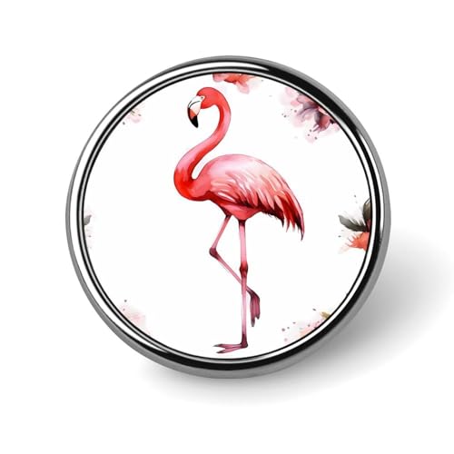 Runde Brosche aus Aluminiumlegierung, Flamingo-Broschen, elegante Anstecknadel für Frauen, modische Knopfabzeichen, Brosche, Abzeichen für Hüte, Jacken, Hemden, 2,54 cm, Aluminium, kein Edelstein, Runde Brosche aus Aluminiumlegierung, Flamingo-Broschen, elegante Anstecknadel für Frauen, modische Knopfabzeichen, Brosche, Abzeichen für Hüte, Jacken, Hemden, 2,54 cm, Aluminium, kein Edelstein, von ZLFDSKGY