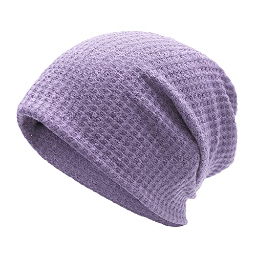 ZLYC Summer Long Slouch Beanie Leicht Weich Jersey Mütze für Damen und Herren (Solides Lila) von ZLYC