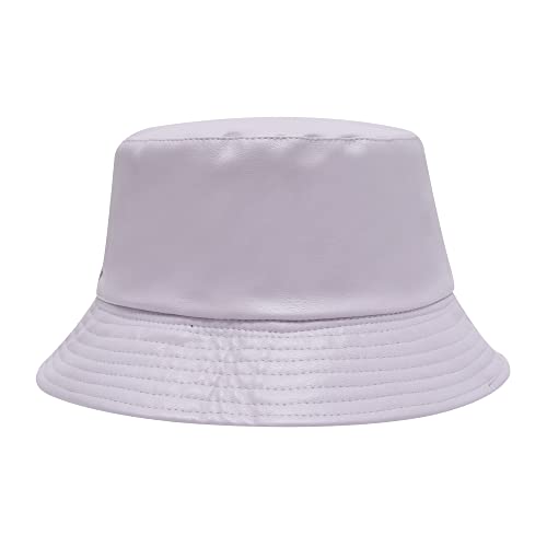 ZLYC Unisex Fashion Bucket Hat PU-Leder Regenhut wasserdicht Fischerhüte(Lila) von ZLYC