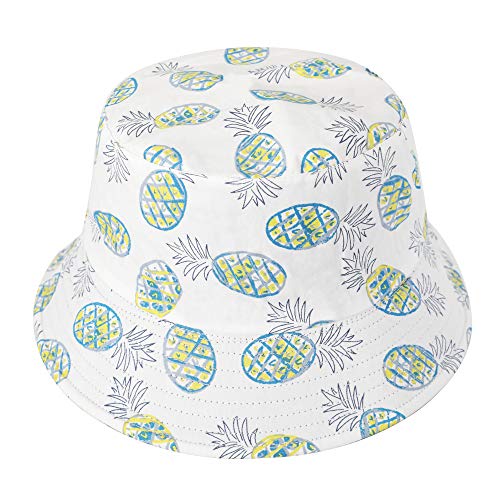 ZLYC Unisex Früchte Druck Sonnenhut Strandhut Fishermütze Outdoor-Hut (Ananas buntes Blau),Einheitsgröße von ZLYC