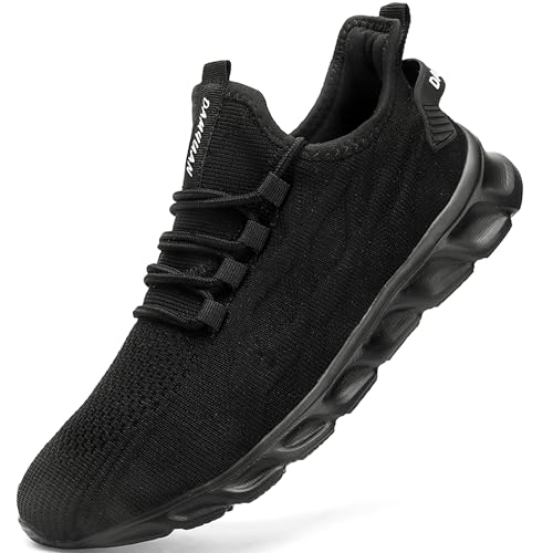 ZMBCYG Herren Sportschuhe Laufschuhe Turnschuhe Straßenlaufschuhe Tennisschuhe Sneaker Fitness Joggingschuhe Walkingschuhe Leichtgewichts Freizeit Atmungsaktive Schuhe schwarz 41 von ZMBCYG