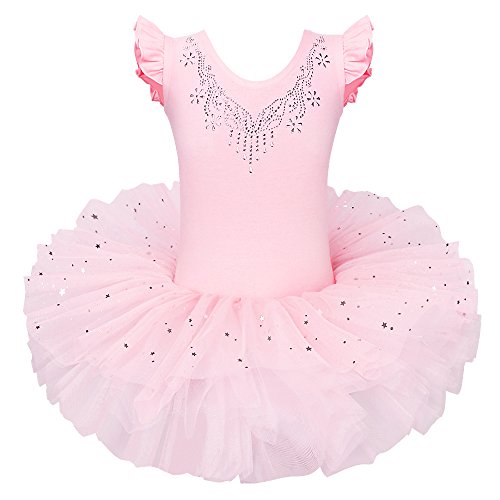 ZNYUNE Mädchen Kinder Ballett Tanz Kleid Klassik Ballettanzug 184 Peach M von ZNYUNE