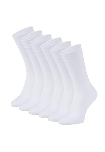 ZOOKSY - 6x Socken Set - Einfarbige, Bunt BASIC (36-40) | Tennissocken aus Baumwolle | Business Socken für Damen und Herren | Farbe: 6er-Pack Weiß von ZOOKSY