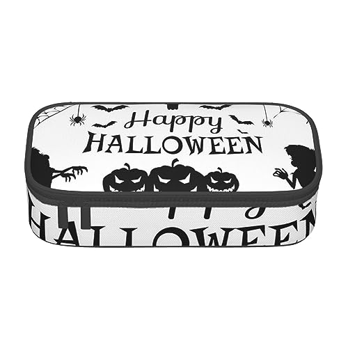 Federmäppchen für Mädchen Jungen Große Kapazität Federmäppchen Happy Halloween Schwarz Zombie Stiftetasche Tragbare Make-up-Tasche für Schule Büro Studenten Teenager, Schwarz , Einheitsgröße, von ZORIN