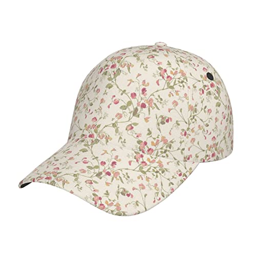 Sport Cap Unisex Verstellbare gebogene Krempe Baseball Cap 3D Sweet Pea Flower Leaf Tennis Cap Snapback Hüte Papa Trucker Cap Für Jugendliche Jungen Frauen Männer, Schwarz , One size von ZORIN