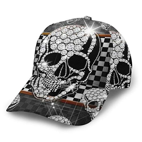 ZORIN Baseballkappe, Totenkopf, glitzernd, Schwarz und Weiß, 3D, verstellbar, Snapback, Outdoor, Trucker Hat, Schwarz , Einheitsgröße von ZORIN