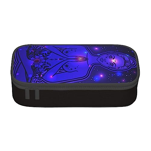 ZORIN Federmäppchen für Mädchen Jungen Große Kapazität Federmäppchen Floral Yoga Frau in Galaxy Stifttasche Tragbare Make-up-Tasche für Schule Büro Studenten Teenager, Schwarz , Einheitsgröße, von ZORIN