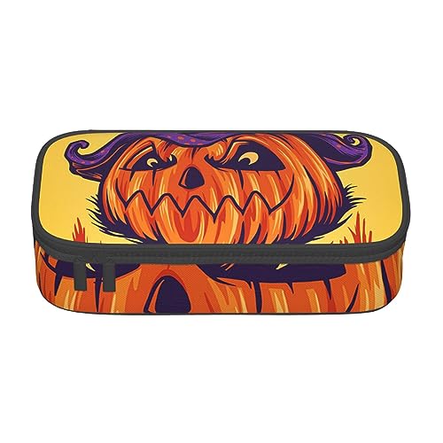 ZORIN Federmäppchen für Mädchen Jungen Große Kapazität Federmäppchen Halloween Kürbis Hexe Stifttasche Tragbare Make-up-Tasche für Schule Büro Studenten Teenager, Schwarz , Einheitsgröße, Münzbeutel von ZORIN