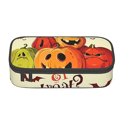 ZORIN Federmäppchen für Mädchen Jungen Große Kapazität Federmäppchen Halloween Lustige Kürbisse Stiftetasche Tragbare Make-up-Tasche für Schule Büro Studenten Teenager, Schwarz , Einheitsgröße, von ZORIN