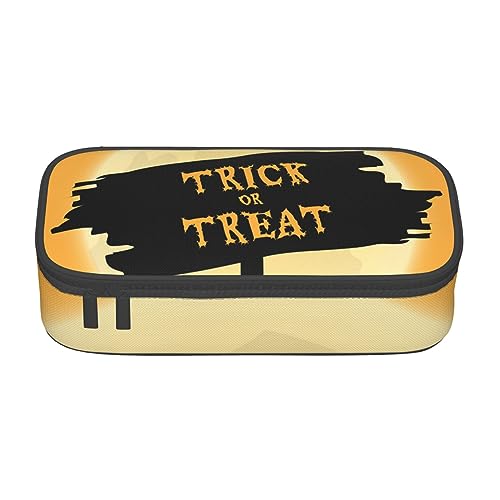 ZORIN Federmäppchen für Mädchen Jungen Große Kapazität Federmäppchen Halloween Trick or Treat Stifttasche Tragbare Make-up-Tasche für Schule Büro Studenten Teenager, Schwarz , Einheitsgröße, von ZORIN