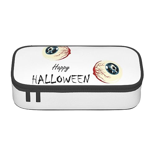 ZORIN Federmäppchen für Mädchen Jungen Große Kapazität Federmäppchen Happy Halloween Horror Eye Pen Bag Tragbare Make-up-Tasche für Schule Büro Studenten Teenager, Schwarz , Einheitsgröße, Münzbeutel von ZORIN