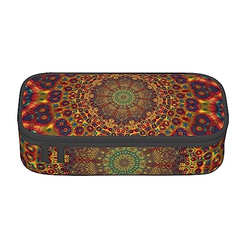 ZORIN Federmäppchen für Mädchen Jungen Große Kapazität Federmäppchen Indisches Hippie Bohemian Mandala Floral Stifttasche Tragbare Make-up-Tasche für Schule Büro Studenten Teenager, Schwarz , von ZORIN