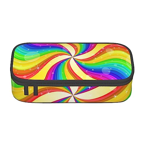 Zorin Federmäppchen für Mädchen Jungen Große Kapazität Federmäppchen Spirale Regenbogen und Glänzender Stern Stifttasche Tragbare Make-up-Tasche für Schule Büro Studenten Teenager von ZORIN