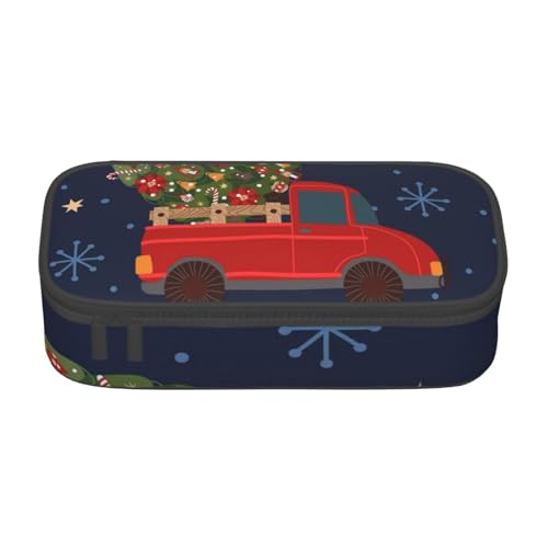 ZORIN Federmäppchen für Mädchen Jungen Große Kapazität Federmäppchen Weihnachtsbaum Rot Pickup Truck Stifttasche Tragbare Make-up-Tasche für Schule Büro Studenten Teenager, Schwarz , Einheitsgröße, von ZORIN