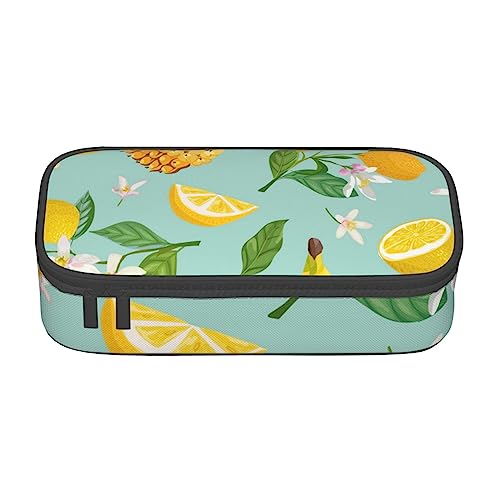 ZORIN Großes Federmäppchen für Mädchen und Jungen, Stifttasche, Beutel, Halter, Obst, Zitrone, Banane, Ananas, Schule, Schreibwaren, Organizer, Make-up-Kosmetiktasche für Teenager, Studenten, von ZORIN