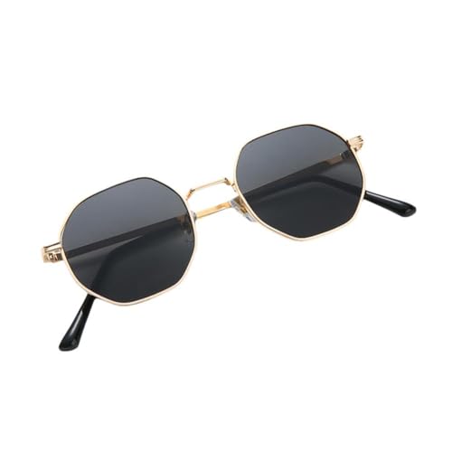 Luxuriöse Retro-Sonnenbrille mit Polygon-Sonnenbrille, quadratisch, für Herren und Damen, modisch, Metall, Vintage, UV-Metall, Schutzrahmen, Sonnenbrille, Damen-Sonnenbrille, Strass-Steine, von ZOUBAOQ