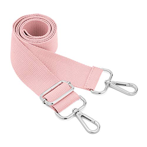 Breite Schulter Taschen Strap,Verstellbarer Ersatz Gürtel Tasche Strap mit Silber Swivel Hooks Soft Canvas Handtasche Riemen Messenger Bag Changeable Long Strap for Crossbody Handtasche (Pink) von ZOUIQSS