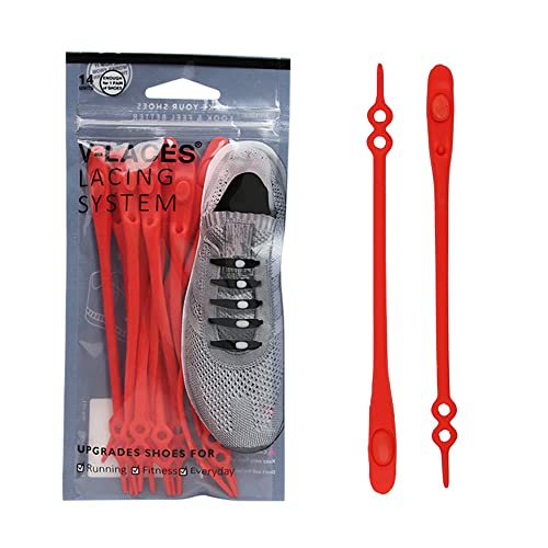 ZOUIQSS Elastische Schnürsenkel ohne Bindung für Kinder und Erwachsene, am besten für Sneaker (Rot) von ZOUIQSS
