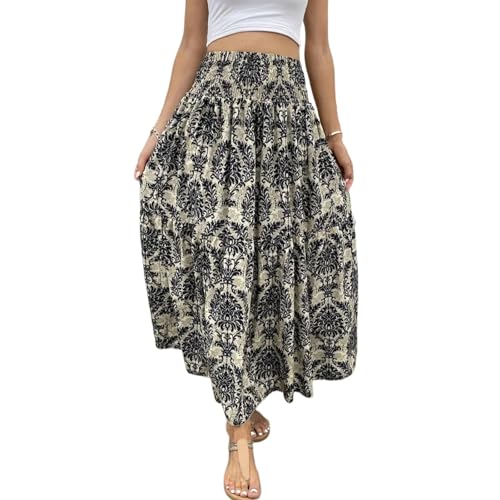 Rock Damen Lang Sommer Boho Röcke für Damen Sommer Blumen Maxirock Lang Boho Hohe Taille Sommerrock Leicht und Luftig Maxi Skirt Elegant Gummizug Langer Rock Frauen A Linie Geblümt Damenrock Rock Damen Lang Sommer Boho Röcke für Damen Sommer Blumen Maxirock Lang Boho Hohe Taille Sommerrock Leicht und Luftig Maxi Skirt Elegant Gummizug Langer Rock Frauen A Linie Geblümt Damenrock von ZRYAZQ