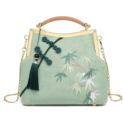 ZSHDTKWB Damen Umhängetasche Stickerei Quasten Kupplung Frauen Stil Schulter -crossbody -tasche Vintage Party Abschlussball Handtasche Elegante Abendtasche-grün ZSHDTKWB Damen Umhängetasche Stickerei Quasten Kupplung Frauen Stil Schulter -crossbody -tasche Vintage Party Abschlussball Handtasche Elegante Abendtasche-grün von ZSHDTKWB