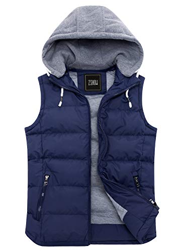 ZSHOW Herren Sport Outdoor Weste Polsterung Gilet Weste Puffer Winddichte Weste Leicht Softshell Weste Blau L von ZSHOW