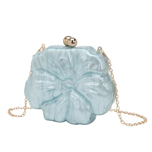 ZUC Banketttasche, Blume, mehrfarbig, Acryl, frischer und süßer Stil, Clutch, Abendtasche, Kette, Lblue, Einheitsgröße ZUC Banketttasche, Blume, mehrfarbig, Acryl, frischer und süßer Stil, Clutch, Abendtasche, Kette, Lblue, Einheitsgröße von ZUC