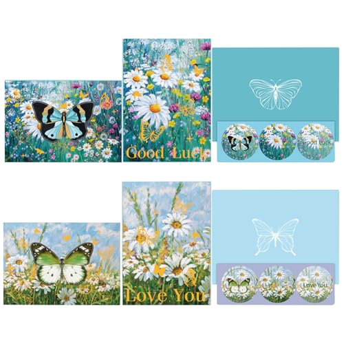 ZWWOGE Karte Blumen Gänseblümchen mit Schmetterling - 3D Blumenkarte für best Freundin, Kollegin,Karte Geburtstag Frau,Glückwunschkarte zum Geburtstag für Mama und Oma, Gutscheinkarte für Gärtnerin ZWWOGE Karte Blumen Gänseblümchen mit Schmetterling - 3D Blumenkarte für best Freundin, Kollegin,Karte Geburtstag Frau,Glückwunschkarte zum Geburtstag für Mama und Oma, Gutscheinkarte für Gärtnerin von ZWWOGE