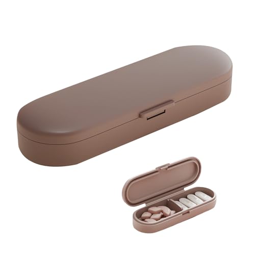 ZWWOGE Täglicher Pillen Organizer mit 2 Fächern, Tragbares Reise Pillenetui, Mini Pillenbehälter für die Handtasche, Kompakter Reise Medizin Organizer für Vitamine, Nahrungsergänzungsmittel ZWWOGE Täglicher Pillen Organizer mit 2 Fächern, Tragbares Reise Pillenetui, Mini Pillenbehälter für die Handtasche, Kompakter Reise Medizin Organizer für Vitamine, Nahrungsergänzungsmittel von ZWWOGE