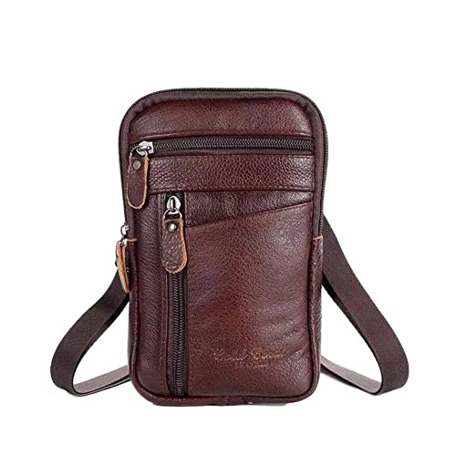 1pc Mehrzweck Casual Männer Leder Telefon Tasche Gürtel Diebstahl Reißverschluss Crossbody Geldbörse Pack Taille Tasche O7T3 Mode Shou Mode, coffee von ZXCVWWE