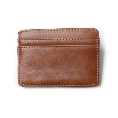 ZXCVWWE Ultra dünne Mini Brieftasche Herren Kleine Brieftasche Visitenkarte keine Brieftaschen PU Logo Leder Münze I5A3 Kredit-Brieftaschen Geldbörse, coffee von ZXCVWWE
