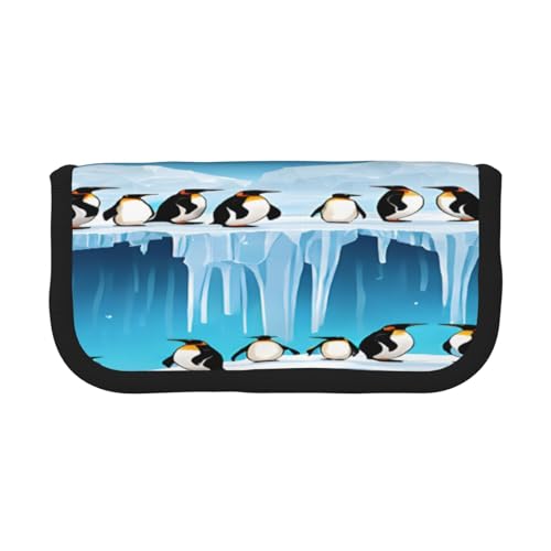 ZXMDZTSS Federmäppchen aus Segeltuch mit Pinguine auf dem Eisberg, stilvolles zweifarbiges Design, Make-up- und Schreibwaren-Organizer für Schule, Reisen, Schwarz , Einheitsgröße, Reisetasche ZXMDZTSS Federmäppchen aus Segeltuch mit Pinguine auf dem Eisberg, stilvolles zweifarbiges Design, Make-up- und Schreibwaren-Organizer für Schule, Reisen, Schwarz , Einheitsgröße, Reisetasche von ZXMDZTSS