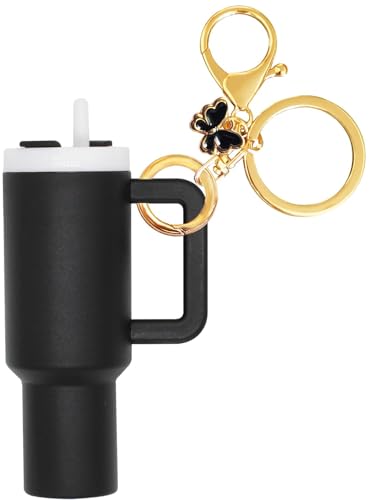 Mini Stanley Cup Schlüsselanhänger,Kawaii Becher Zubehör für Stanley Cup Fans,Niedlicher Schlüsselanhänger mit Schmetterlingsanhänger,Abnehmbar,für Rucksäcke,Stanley Cup für Handtaschen (Schwarz) Mini Stanley Cup Schlüsselanhänger,Kawaii Becher Zubehör für Stanley Cup Fans,Niedlicher Schlüsselanhänger mit Schmetterlingsanhänger,Abnehmbar,für Rucksäcke,Stanley Cup für Handtaschen (Schwarz) von ZYJBD