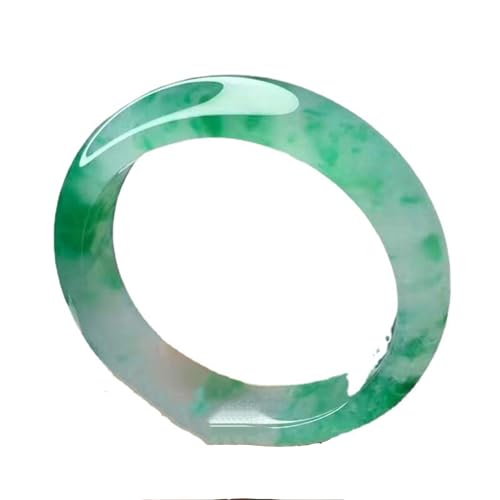 ZYOQYG Natürliche Grüne Jade Armreif Armband Für Frauen Mädchen Eis Transparent Green Engagement Jade Armband (56) von ZYOQYG