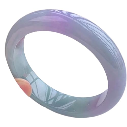 ZYOQYG Natürliche Jade Armreif Armband für Frauen Mädchen Lila Grün glänzend, schön, elegant, modisch (60) von ZYOQYG