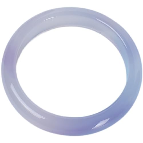 ZYOQYG Natürlicher Jade Armreif Armband Damen Echte Eis Arten Transparent, Lavendel Violet Chalcedon Armband für Mädchen (52) von ZYOQYG