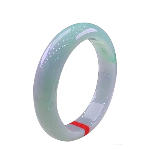 ZYOQYG Natürlicher Jade Armreif Armband Damen Echte Eisarten Weiß Und Grün, Feines Elegant Rundes Armband (64) von ZYOQYG