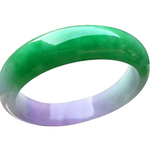 ZYOQYG Natürlicher Jade Armreif Armband Damen Echte Grüne Und Lila Schwimmende Blüten Charm Modischer Armband Schmuck (54) von ZYOQYG