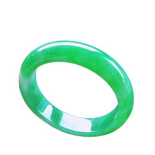 ZYOQYG Natürlicher Jade Armreif Armband Damen Echte Myanmar, schwimmende Blume, vollgrünes Jade-Armband, breite Auflage (53) von ZYOQYG