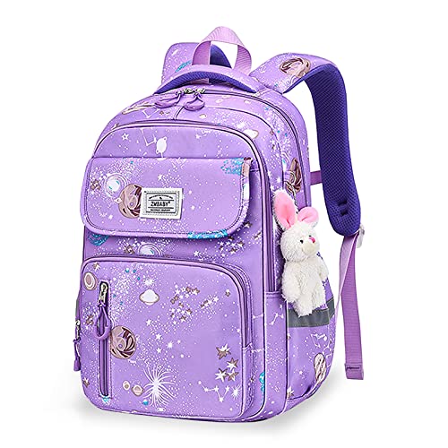 ZYUPHY Schulrucksack Mädchen Jungen 3-6 Klasse Kinderrucksack Grundschule Kinder Rucksack Wasserdicht Mehrfachtaschen Schulranzen Große Kapazität Ergonomischem Design Schule Daypack von ZYUPHY