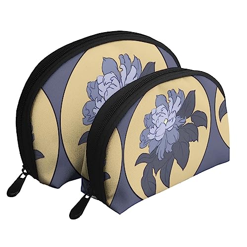 Cartoon Pfingstrose Blume Tragbare Taschen Clutch Beutel,Mutter Und Kind Aufbewahrungstasche,Shell Form Münze Große Kapazität Geldbörse Lagerung Für Kosmetik,Kleine Alltagsgegenstände, Weiss/opulenter von ZYVIA