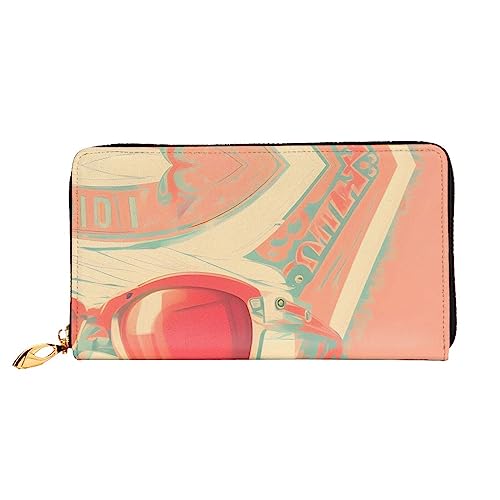 ZYVIA Retro Abstract Shades Leather Wallet,Long Clutch Purse,Soft Material,Zip Design Anti-Loss Money,12 Bank Card Slots,Lightweight,Waterproof And Durable For The Stylish Girl, Schwarz, Einheitsgröße von ZYVIA