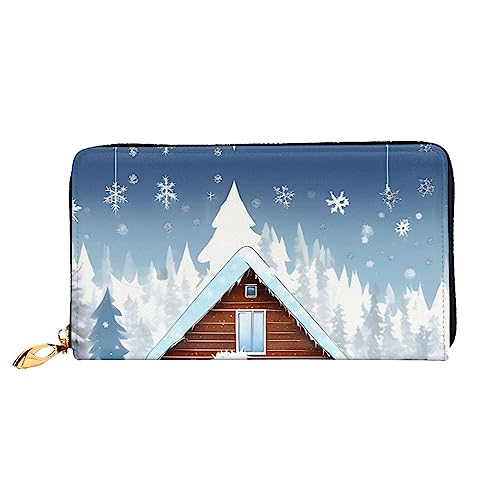 ZYVIA Winter Fawn Leather Wallet,Long Clutch Purse,Soft Material,Zip Design Anti-Loss Money,12 Bank Card Slots,Lightweight,Waterproof And Durable For The Stylish Girl, Schwarz, Einheitsgröße von ZYVIA