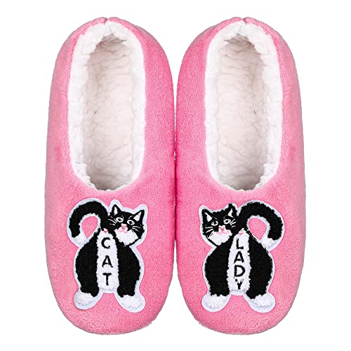 ZYZX Katze Hausschuhsocken für Damen Winter Bequem Weich Warme Lustige Kuschel Hausschuhe Zuhause Flauschig Stoppersocken mit Antirutsch-Sohle Geschenke Haussocken von ZYZX