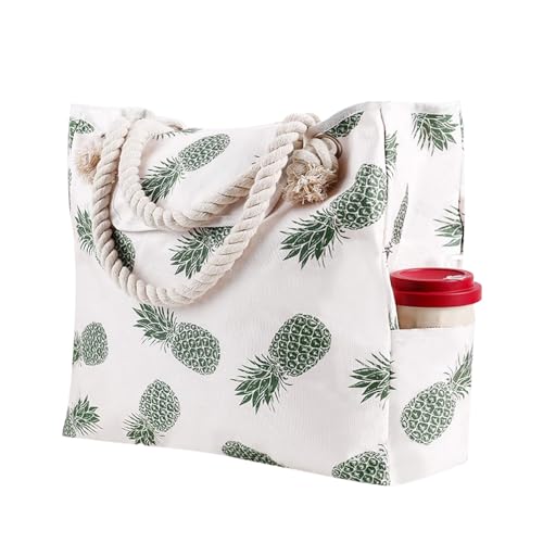 Damen Tote Bag Handtasche Damen Außenhandel Multifunktionale Einzelschulter Canvas Einkaufstasche Freizeit Urlaub Strandtasche (Mint Green, One Size) von ZZHZGZ