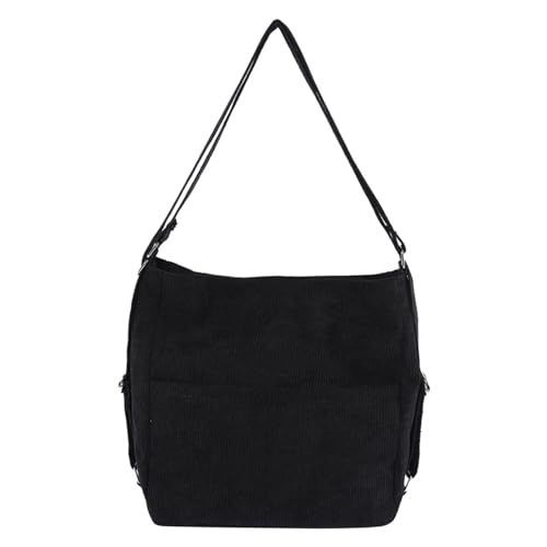 Damen Tote Bag Handtasche Frauen Schulter Tasche Mode Muster Einfache Feste Farbe Casual Große Kapazität Praktische Zipper Messenger Tasche (Black, One Size) von ZZHZGZ