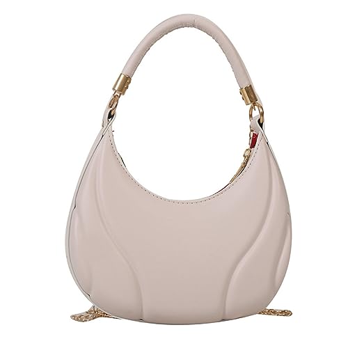 Damen Tote Bag Handtasche Frauen Schulter Tasche Mode Muster Einfarbig Retro Praktische Große Kapazität Zipper Messenger Tasche (White, One Size) von ZZHZGZ