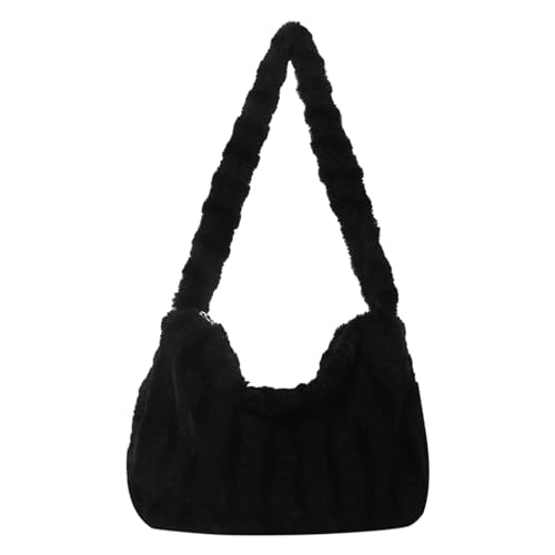 Damen Tote Bag Handtasche Frauen Umhängetasche Mode Muster Farbige Nette Winter Weiche Bequeme Praktische Zipper Tasche (Black, One Size) von ZZHZGZ