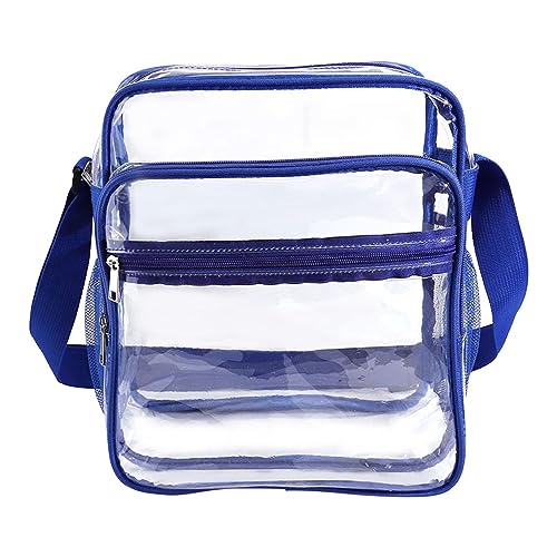 Umhängetaschen Damen Crossbody Bag Frauen Schulter Tasche Modische Muster Einfache Transparente Praktische Zipper Große Kapazität Regendicht Umhängetasche (Blue, One Size) von ZZHZGZ